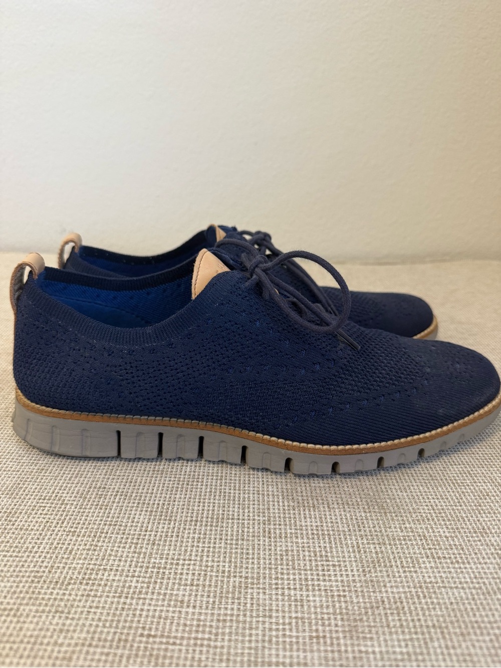 Men's Cole Haan Navy Knit Lace-Up Casual Shoes